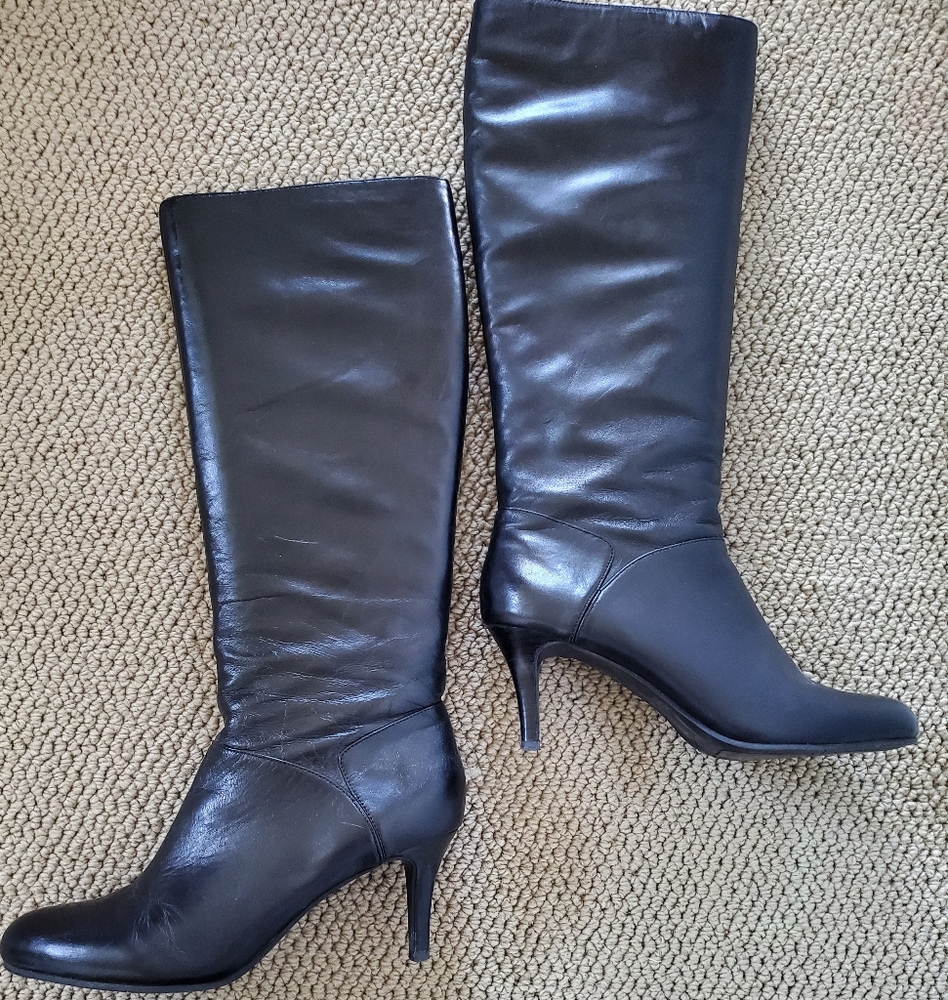 Nine West Stiletto Heel Leather Boots